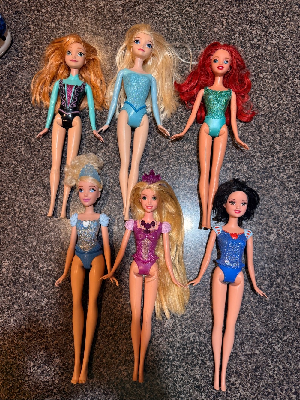 Disney Princess Glitter Barbie Dolls